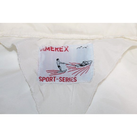 70's/80's Vtg Amerex Sport Series Windbreaker Jacket Coat Large Retro White USA - Picture 2 of 6